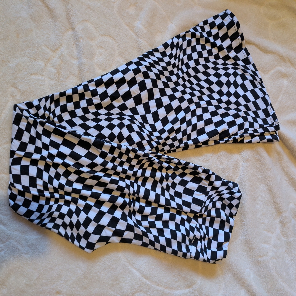 No Boundaries Black and White Checkered Bottoms